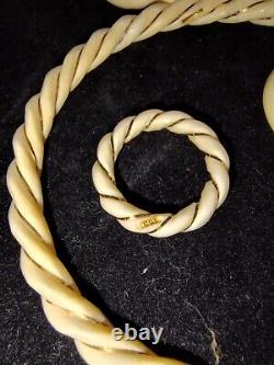 Rare SET OF Vintage Carved Twisted And 4k585 Real Gold VERY Beautiful
