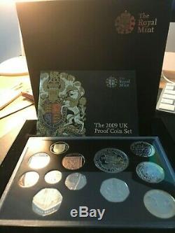 Royal Mint 2009 UK Proof 12 Coin Set Including VERY RARE Kew Gardens 50p COA