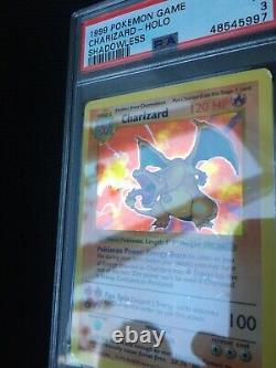 SHADOWLESS Charizard 4/102 PSA 3 Very Good Holo Pokemon Card Rare WOTC Base Set