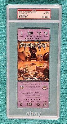 SUPER BOWL XXXIV COMPLETE SET of FULL TICKETS PSA GRADED 2 VERY RARE NFL