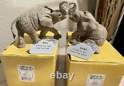Set Of 2 The Herd By Martha Carey Elephant #3177 Hugs & Kisses #3178 Very Rare