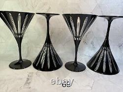 Set of (4) Very Rare Vintage Exquisite Art Deco Martini Glasses. Cut To clear