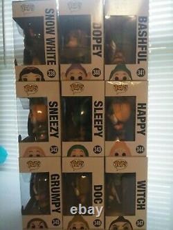Snow White And The Seven Dwarfs Funko Pop Complete Set of 9 Very Rare Vaulted