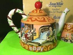 Snow White Tea Pot Creamer & Sugar Set Very Rare Disneyland Fanciful Teasets