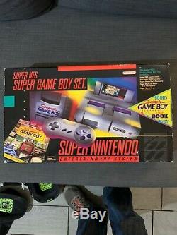 Super Nintendo Super NES Super Game Boy Set Very Rare Complete In Box SNES CIB