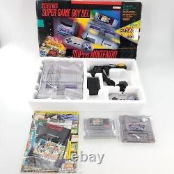 Super Nintendo Super NES Super Game Boy Set Very Rare Complete In Box-Tested