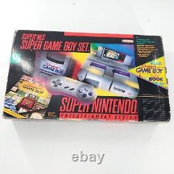 Super Nintendo Super NES Super Game Boy Set Very Rare Complete In Box-Tested