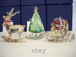 Swarovski Christmas Winter Sleigh Reindeer & Tree Set Very Rare
