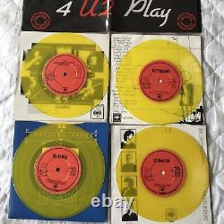U2 4 U2 Play 4 X 7 Inch Yellow Vinyl Set Exclusive To Ireland Very Rare