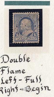 US # 219v (1890) Used 1c EFO'Candle Flame' set of 12 2 Very Scarce rare