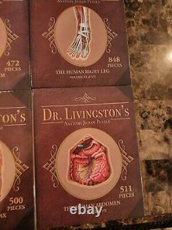 VERY RARE COMPLETE SET OF 7 NEW Dr. Livingston's Anatomy Jigsaw Puzzle's