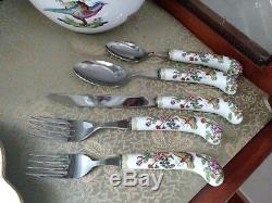 VERY RARE Herend Queen Victoria silverware set for 4 20 pcs