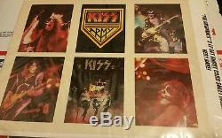 VERY RARE! KISS The originals 3-LP set uncut card sheet insert from 1970's
