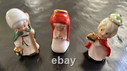 VERY RARE NAPCO Miniature Christmas Jesus Holy Family Wisemen Nativity FULL Set