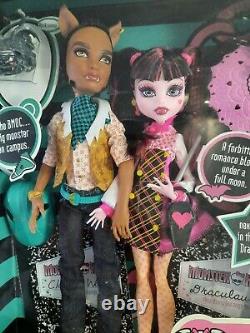 VERY RARE New Monster High Forbitten Love doll set draculaura clawd collector