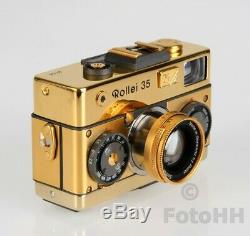 VERY RARE ROLLEI 35 LIMITED GOLD EDITION 75th Ann. SET IN WOODEN DISPLAY BOX