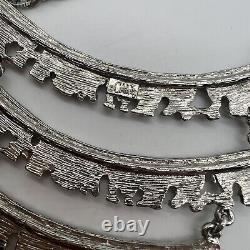VERY RARE SET Celebrity N. Y. Silver BRUTALIST Necklace Earring Brooch Bracelet