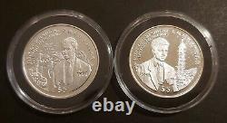 VERY RARE SET OF 1998 PRESIDENT CLINTON's VISIT TO CHINA $5 PROOF SILVER COINS
