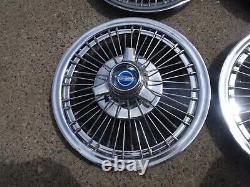 VERY RARE Vintage Set Of 4 1967 Ford Mustang 15 Wire Spoke Spinner Hubcaps