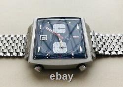 Very RARE 1972 Heuer 1133B Vintage Steve McQueen Monaco Watch FULL SET! + Papers