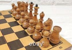 Very Rare 1950's Soviet Chess Set Vintage Wooden USSR Antique Chess
