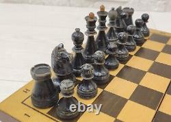 Very Rare 1950's Soviet Chess Set Vintage Wooden USSR Antique Chess