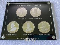 Very Rare 1990-91 Portland Trail Blazers 1 Troy Oz. Silver Coins Set. 53 of 500