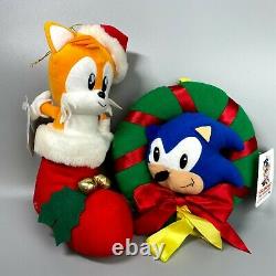 Very Rare 1994 SEGA Sonic the Hedgehog X mas full set 4 Christmas plush doll toy