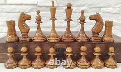 Very Rare 30 40s Soviet Chess Set Wooden Vintage Chess Antique Old USSR