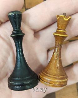 Very Rare 30-40s Soviet Chess Set Wooden Vintage Chess Antique Old USSR Chess