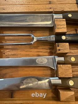Very Rare 4 Piece Ancienne Maison French Knife Serving Set In Wood Box
