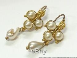Very Rare Antique Natural Pearl Parure 18k Gold French Hallmark wOrig Fitted Box