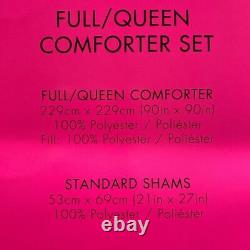 Very Rare Betsey Johnson Banded Floral Full Queen Comforter + Sham Set