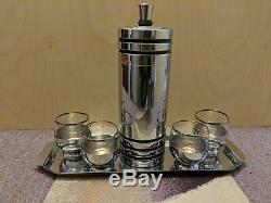 Very Rare Chase Gaiety Cocktail Shaker Set with Green Bands