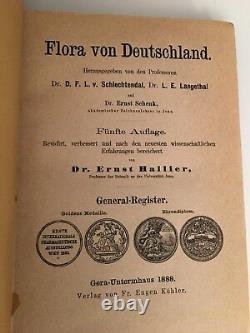 Very Rare German FLORA VON DEUTSCHLAND 31 book complete 1888 set! Schlechtendal