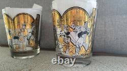 Very Rare Hirschfeld Caricature Bar Set Ice Bucket with 5 Highball Glasses
