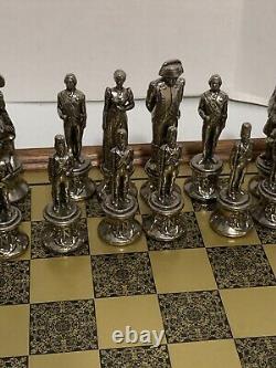 Very Rare Italfama Napoleon Bonaparte Inspired Metal Chess Set Made In Italy