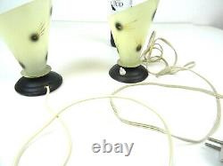Very Rare Original Atomic 50s MID Century Pair Set Of2 Vintage Table Lamps