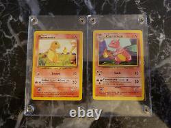 Very Rare Original Charmander 46/102 & Charmeleon 24/102 Base Set Pokemon Cards