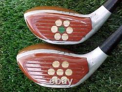 Very Rare R. G. Tyler Fancy Face Golf Clubs Set Driver & Fairway Woods Patented