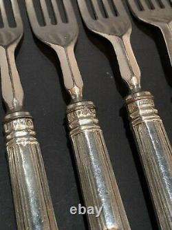 Very Rare Set 12 1824 Silver Dessert Forks 434 grams Kings Pattern