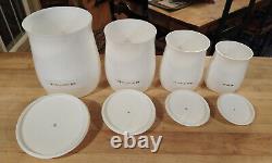 Very Rare Set CAL-DAK Vintage Plastic Canister Set Ivory with Gold Accents