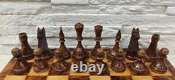 Very Rare Soviet Chess Set Baku 1950s Wooden Vintage Chess Antique Old USSR