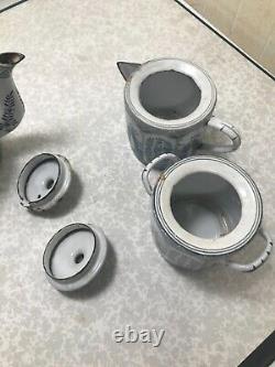 Very Rare Tea Set Graniteware Enamelware Japanese Decorated Antique Unique
