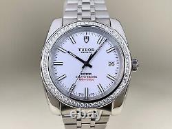 Very Rare Tudor Classic Date 38 White Dial Automatic Watch 21020 in FULL SET