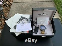 Very Rare Zenith Pilot Type 20 Extra Special 40mm Aged Steel Watch in FULL SET