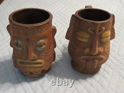 Very Very Rare! Vintage set of 2 Tiki mugs/cup, Ceramic, Collectable