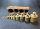 Very Rare And Unusual Antique Set Of French Brass Weights, Full Set And Accurate