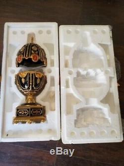 Very rare gold and silver Franklin mint fabrege egg with chess set inside