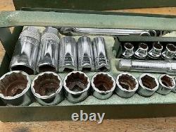 Very rare vintage sk 3/8 tool box set with tools NOS sockets ratchet wrenches